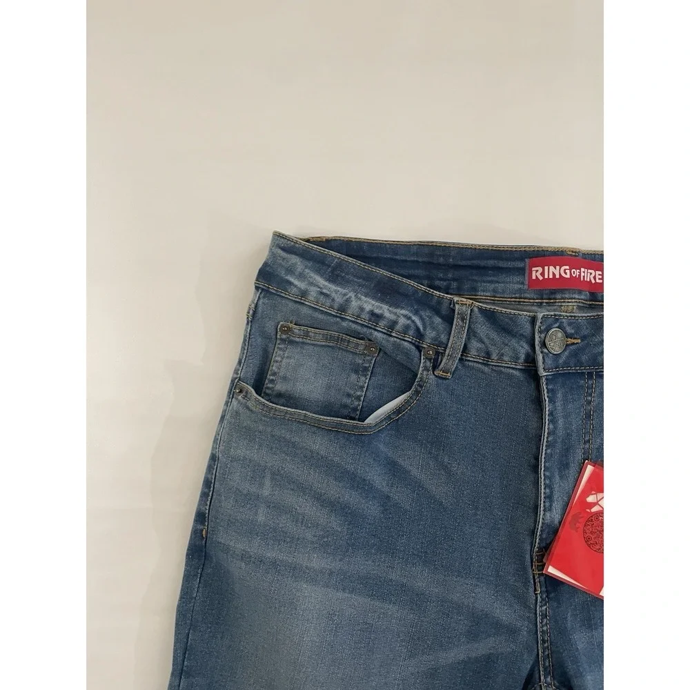 Men's Ring of Fire Straight Fit Jeans Blue Light Casual Size 34W